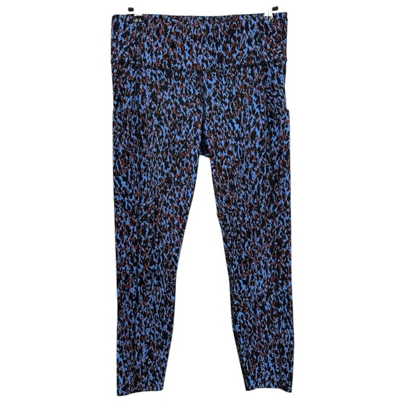 Lululemon Fast and Free High-Rise Tight 25" Leopard Camo Blue Nile Multi Size 10 - Picture 3 of 12
